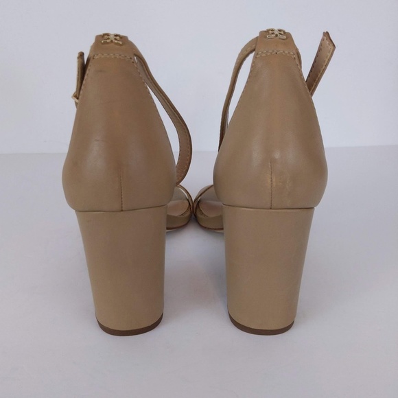 Sam Edelman Beige Leather Open Toe Heels - Picture 8 of 13